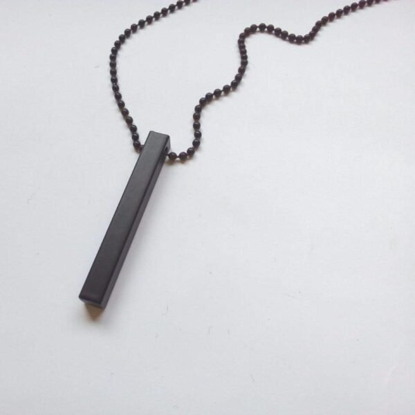 Stylish Black Stick Locket with Chain – Necklace for Men, Women & Couples