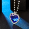 Crystal Titanic Heart Pendant Necklace for Women & Girls – Stylish Gift with Box.