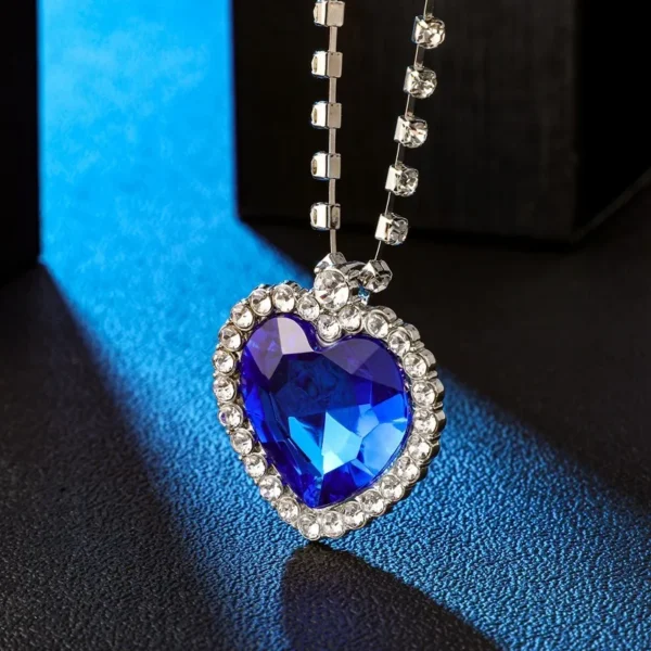 Crystal Titanic Heart Pendant Necklace for Women & Girls – Stylish Gift with Box.